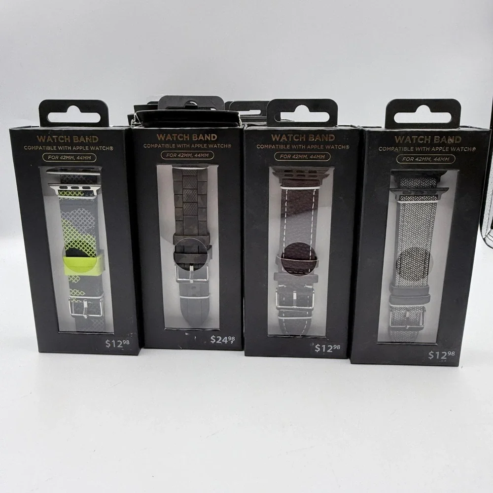 Unbranded Watch Band‎ Lot 4 42mm 44mm Apple Watch Compatible Camo Leather Fabric